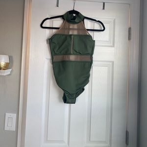 FIVE DANCEWEAR ILLUSION LEO IN OLIVE